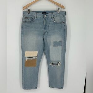 NEW POLO RALPH LAUREN WOMENS SZ 31 THE AVERY BOYFRIEND PATCHWORK Denim Jeans Y4